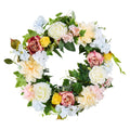 Artificial Wreath 60cm White Pink Yellow Peonies Hydrangeas