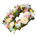 Artificial Wreath 60cm White Pink Yellow Peonies Hydrangeas