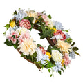 Artificial Wreath 60cm White Pink Yellow Peonies Hydrangeas
