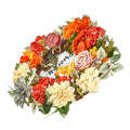 Artificial Wreath 60cm Red Orange Yellow Hydrangeas Roses