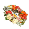 Artificial Wreath 60cm Red Orange Yellow Hydrangeas Roses