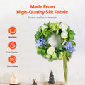 Artificial Wreath 58cm Blue White Green Hydrangeas Roses