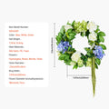 Artificial Wreath 58cm Blue White Green Hydrangeas Roses