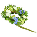 Artificial Wreath 58cm Blue White Green Hydrangeas Roses