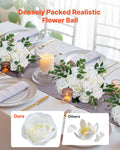 Flower Balls 10 PCS 450mm White Roses Wedding Centrepiece Artificial