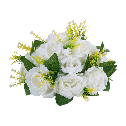 Artificial Flower Balls 10 PCS 240mm White Wedding Rose Centrepiece
