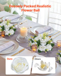 Artificial Flower Balls 10 PCS 240mm White Wedding Rose Centrepiece