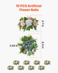 Artificial Flower Ball 10PCS 240mm Pink White Rose Wedding Centerpiece
