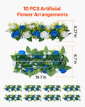Artificial Flower Ball 10 PCS 500x220mm Wedding Centrepiece Blue White