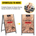 A-Frame Sidewalk Sign 24x36 Double-Sided Black Steel Folding