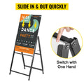 A-Frame Sidewalk Sign 24x36 Double-Sided Black Steel Folding