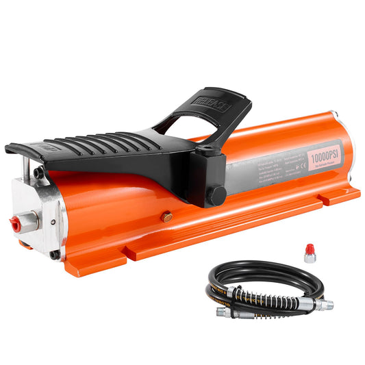 10,000PSI Air Hydraulic Pump, 0.18 Gal Reservoir, NPT 3/8 In Oil Outlet, NPT 1/4 In Inlet, Metal Shell Air Actuated Treadle Foot Pump, for Precision Industrial Machinery & Aerospace Equipment