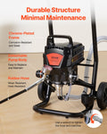 Airless Paint Sprayer 950W 3000PSI Electric with Cart Home Exterior