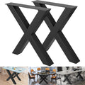 Metal Table Legs 28.4 x 29.9 Inch Black Table Legs Premium steel table legs with X-frame style Steel Bench Legs Country Style Table Legs Furniture Leg Perfect for Coffee Store Home Office Bar