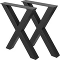 Steel Table Legs 72cm Height 79cm Wide 7.9cm Square Black Set 2