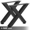 Steel Table Legs 72cm Height 79cm Wide 7.9cm Square Black Set 2