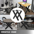 Steel Table Legs 72cm Height 79cm Wide 7.9cm Square Black Set 2