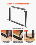 Steel Table Legs 750x900mm Set of 2 Black 1000kg Heavy Duty