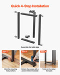 Table Legs 740x450mm Square T Shape Steel Set of 2 Black