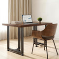 Table Legs 740x450mm Square T Shape Steel Set of 2 Black