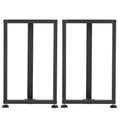 Table Legs 740x450mm Square T Shape Steel Set of 2 Black