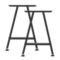 Trapezoid Steel Table Legs 740x550mm Black Set of 2 1000kg