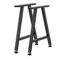 Trapezoid Steel Table Legs 740x550mm Black Set of 2 1000kg