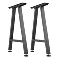 Trapezoid Steel Table Legs 740x550mm Black Set of 2 1000kg