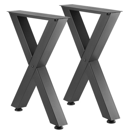 Steel Table Legs 750x600mm X Frame 2pcs 1000kg Black