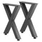 Steel Table Legs 750x600mm X Frame 2pcs 1000kg Black
