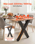 Steel Table Legs 750x600mm X Frame 2pcs 1000kg Black