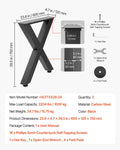 Steel Table Legs 750x600mm X Frame 2pcs 1000kg Black