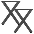 Steel Table Legs 750x600mm X Frame 2pcs 1000kg Black