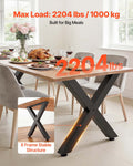 Steel Table Legs 750x760mm X Frame Black 2pc 1000kg