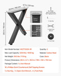 Steel Table Legs 750x760mm X Frame Black 2pc 1000kg