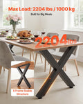 Steel Table Legs 750x790mm X Frame 2pcs 1000kg Black