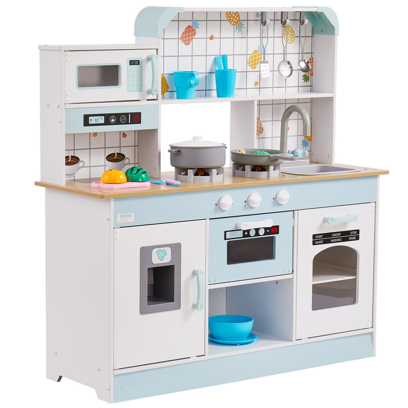 Kitchen Playset Kids 24 Piece Pretend Cooking Play Toy White