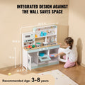 Kitchen Playset Kids 24 Piece Pretend Cooking Play Toy White
