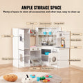 Kitchen Playset 24 Piece White Kids Pretend Cooking Play Toy Set
