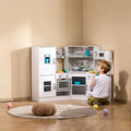 Kitchen Playset 24 Piece White Kids Pretend Cooking Play Toy Set