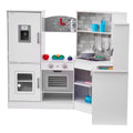 Kitchen Playset 24 Piece White Kids Pretend Cooking Play Toy Set