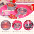 Kitchen Playset Kids Pretend Cooking Play Toy 74 Piece Accessories Pink
