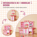 Kitchen Playset Kids 74 Piece Pretend Cooking Play Toy Pink