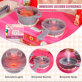 Kitchen Playset Kids 74 Piece Pretend Cooking Play Toy Pink