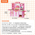 Kitchen Playset Kids 74 Piece Pretend Cooking Play Toy Pink