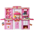 Kitchen Playset Kids 74 Piece Pretend Cooking Play Toy Pink
