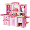 Kitchen Playset Kids 74 Piece Pretend Cooking Play Toy Pink