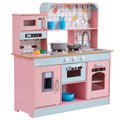 Kids Kitchen Playset 24pc Cooking Toy Pink Pretend Play Accessories