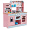 Kids Kitchen Playset 24pc Cooking Toy Pink Pretend Play Accessories