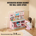 Kids Kitchen Playset 24pc Cooking Toy Pink Pretend Play Accessories